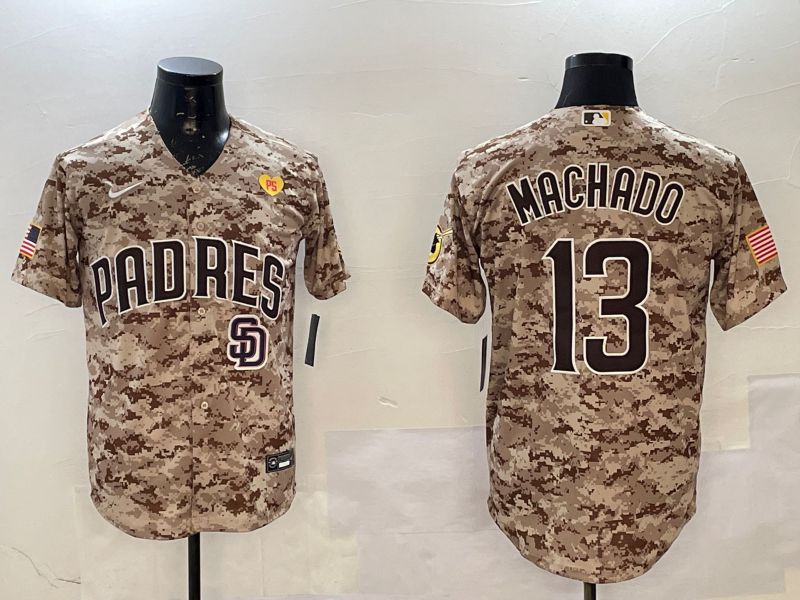 Men San Diego Padres 13 Machado Camo Game 2025 Nike MLB Jersey style 1